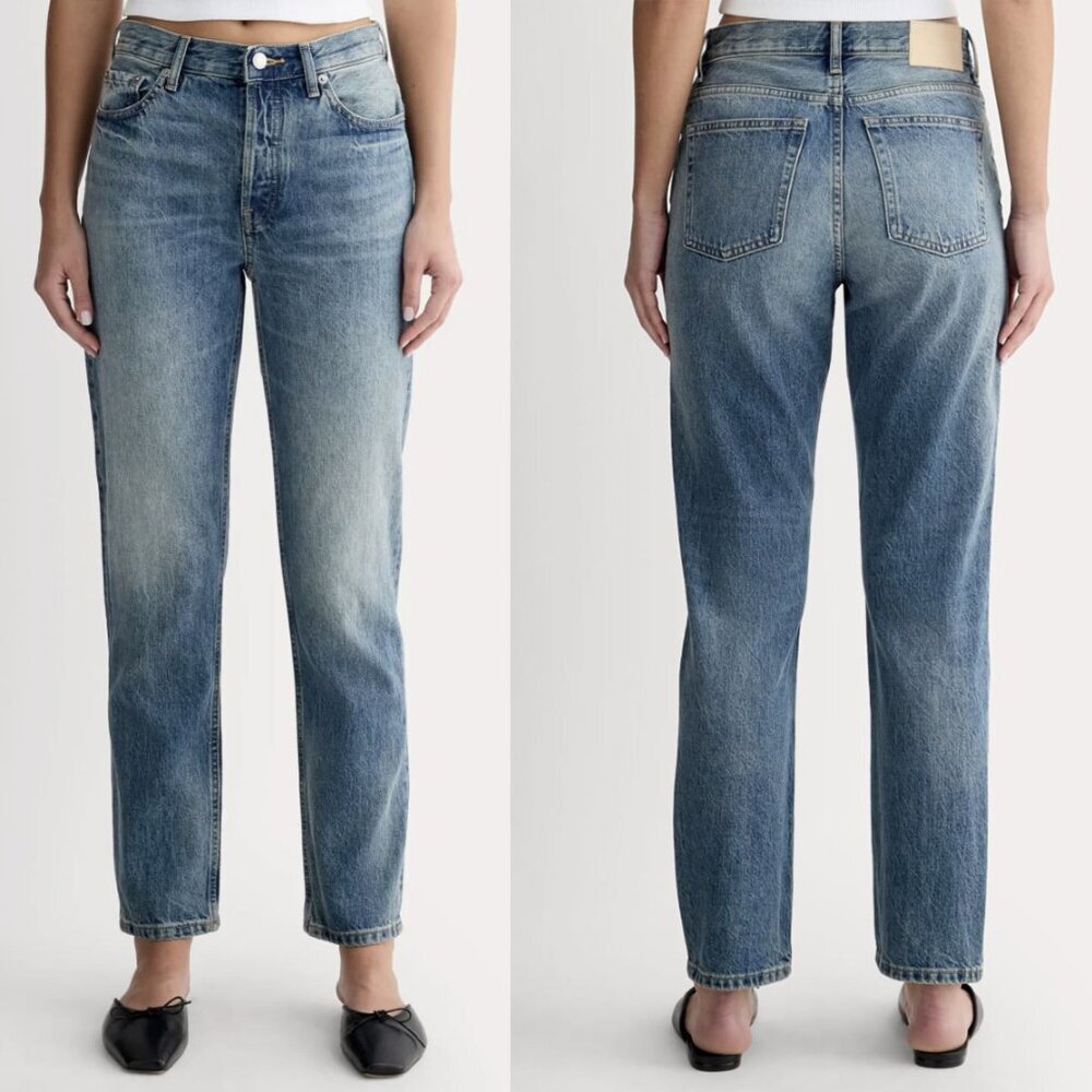 Everlane NWT The Curvy 90’s Cheeky Straight Crop Jean in Vintage Mid Blue, 28